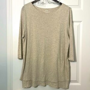 Pure Jill J.Jill Layered Cotton Tunic Women’s Sz L Lagenlook Boho Boat Neck Top